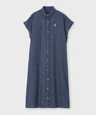 [WOMEN]ドットフレンチスリーブシャツワンピース