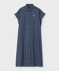 [WOMEN]ドットフレンチスリーブシャツワンピース