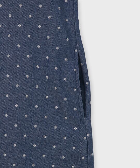 [WOMEN]ドットフレンチスリーブシャツワンピース