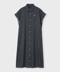 [WOMEN]ドットフレンチスリーブシャツワンピース