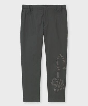 撥水ストレッチツイル 　チェーン刺繍ロゴパンツ