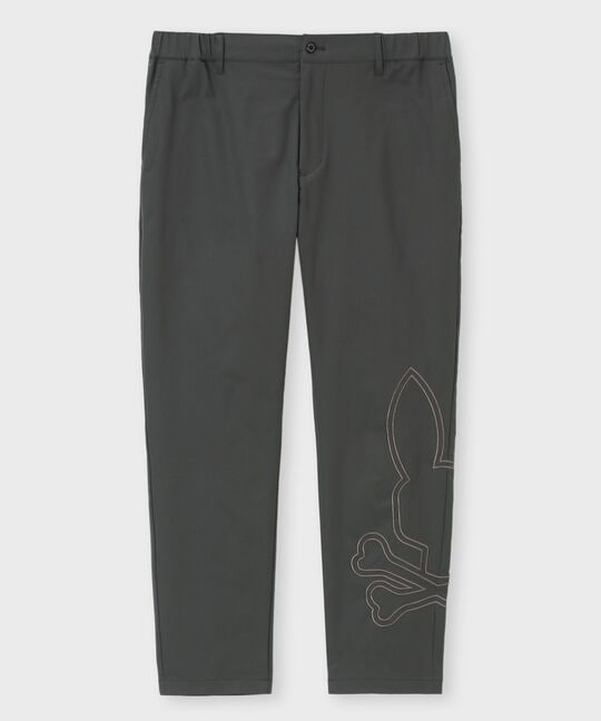 撥水ストレッチツイル チェーン刺繍ロゴパンツ