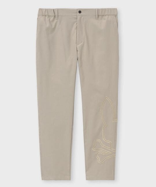 撥水ストレッチツイル チェーン刺繍ロゴパンツ