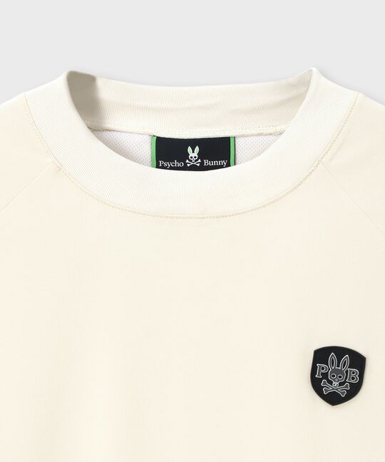 [WEB限定]3Dラバーエンブレム リラックスフィット7分丈モックネックTシャツ