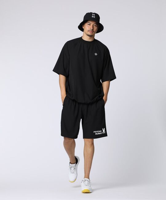 [WEB限定]3Dラバーエンブレム リラックスフィット7分丈モックネックTシャツ