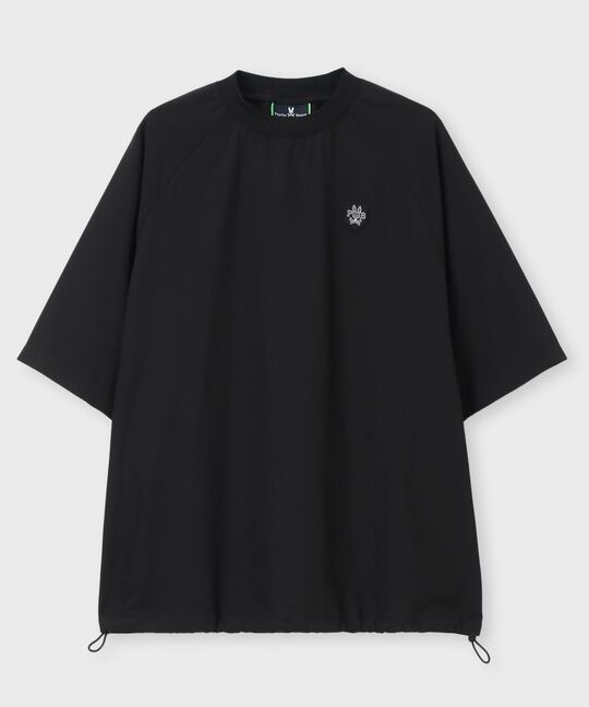 [WEB限定]3Dラバーエンブレム リラックスフィット7分丈モックネックTシャツ