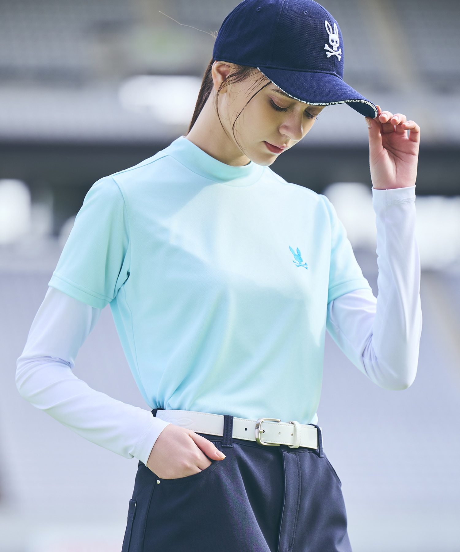 GOLF][WOMEN]ベーシックバニー モックネックTシャツ｜Psycho Bunny