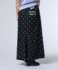 [WOMEN]ポケットバニー ドットストレッチフレアスカート
