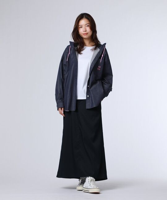 [WOMEN]BUNNY デニムフードシャツ