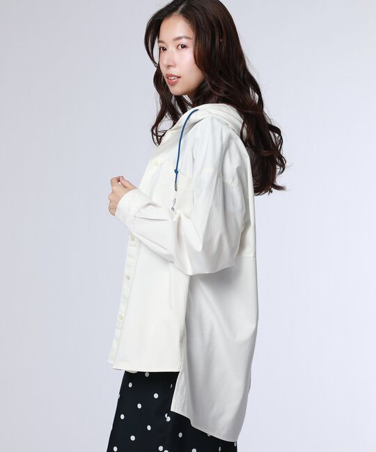 [WOMEN]BUNNY デニムフードシャツ