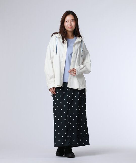 [WOMEN]BUNNY デニムフードシャツ