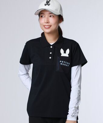[GOLF][WOMEN]ドライミックス鹿の子　 ポケットバニーポロシャツ