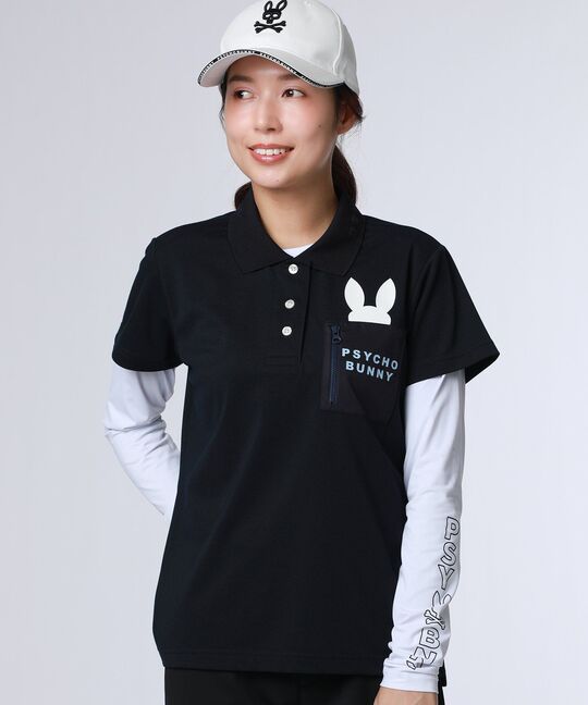 [GOLF][WOMEN]ドライミックス鹿の子 ポケットバニーポロシャツ