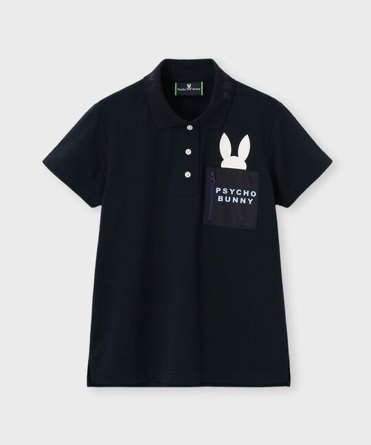 [GOLF][WOMEN]ドライミックス鹿の子 ポケットバニーポロシャツ