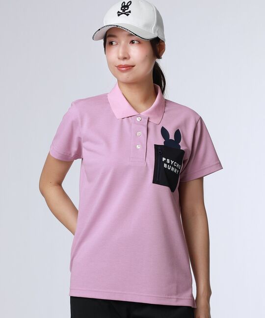 [GOLF][WOMEN]ドライミックス鹿の子 ポケットバニーポロシャツ