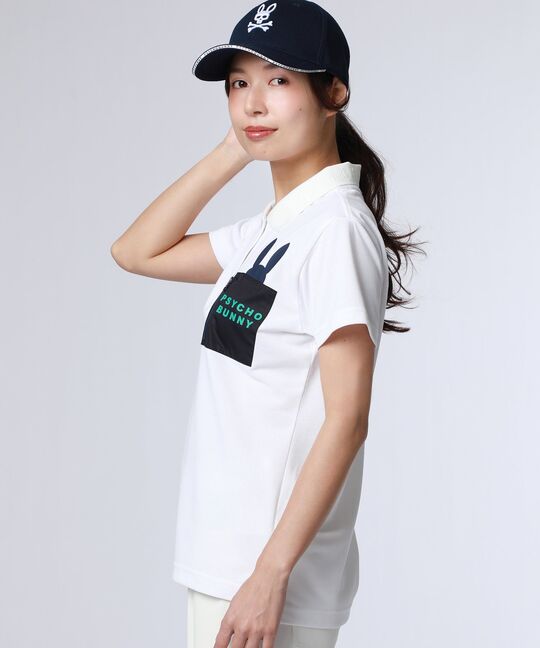 [GOLF][WOMEN]ドライミックス鹿の子 ポケットバニーポロシャツ