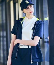 [GOLF][WOMEN]コントラストシグネチャーロゴ 半袖パーカ
