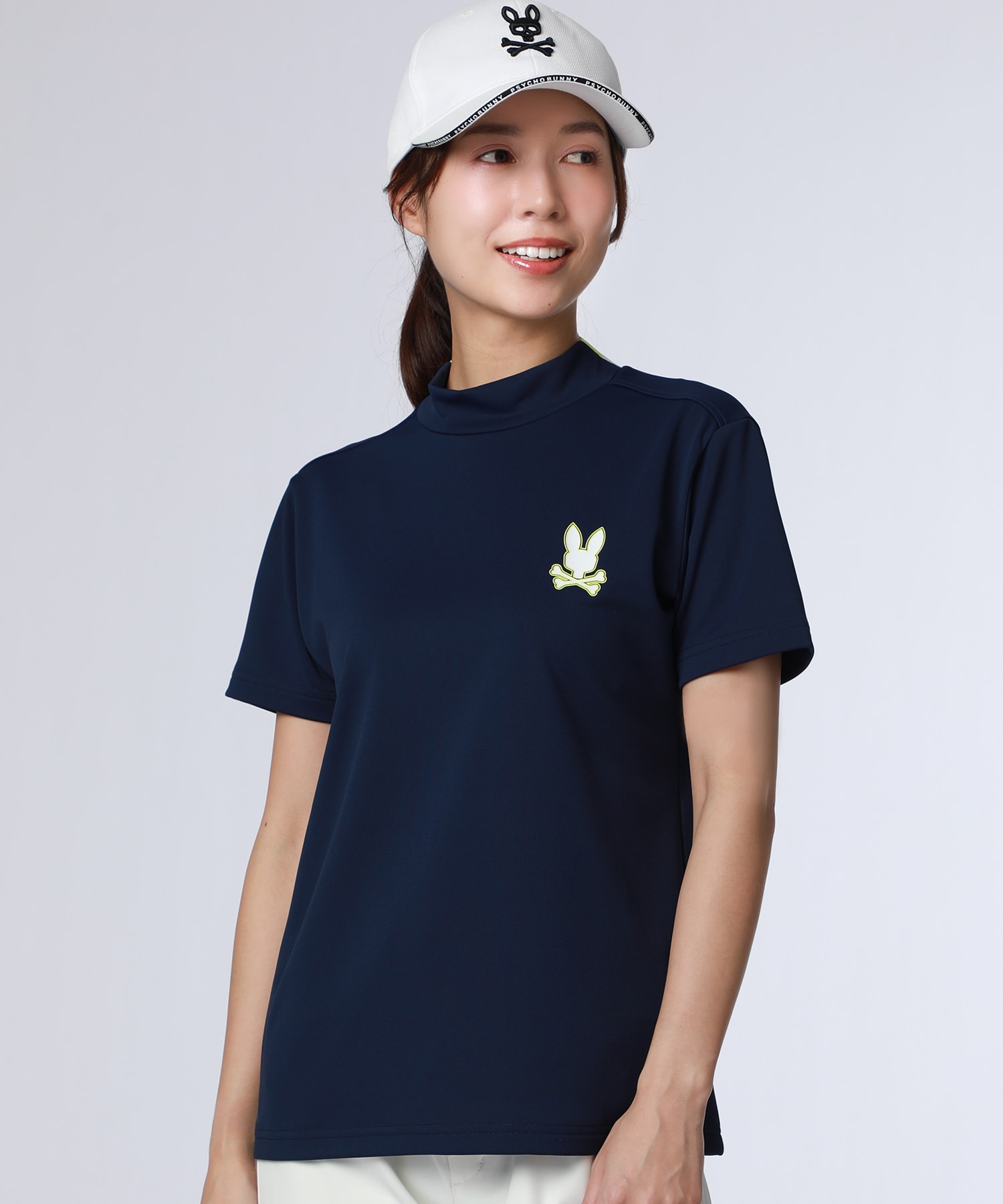 GOLF][WOMEN]コントラストシグネチャーロゴ モックネックTシャツ