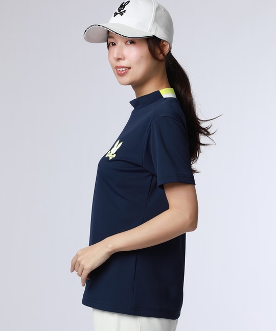 [GOLF][WOMEN]コントラストシグネチャーロゴ モックネックＴシャツ