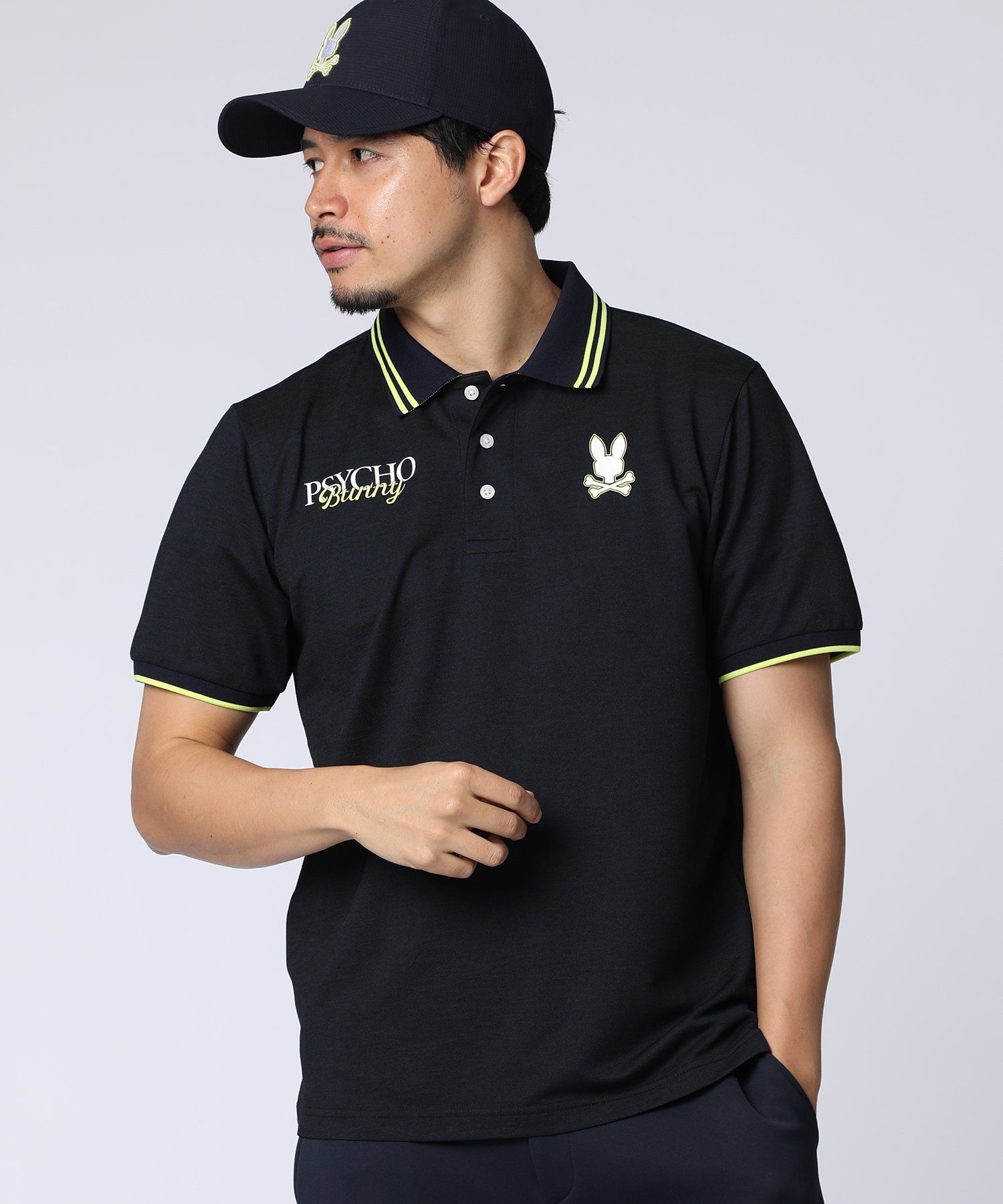 ボ*チ様 【RRL】JACK RABBIT LONG SLEEVE SPORT GOLF]ドライミックス鹿の子 コントラストロゴポロシャツ｜Psycho Bunny