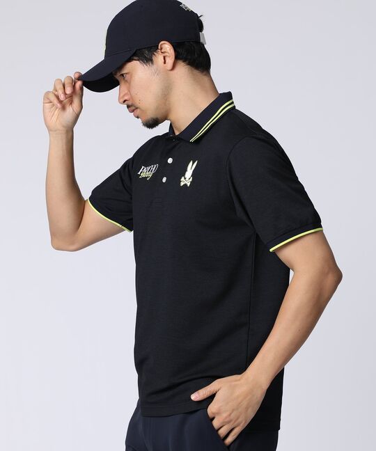 [GOLF]ドライミックス鹿の子 コントラストロゴポロシャツ