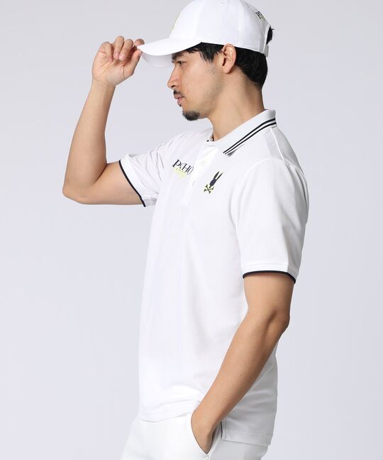 [GOLF]ドライミックス鹿の子 コントラストロゴポロシャツ