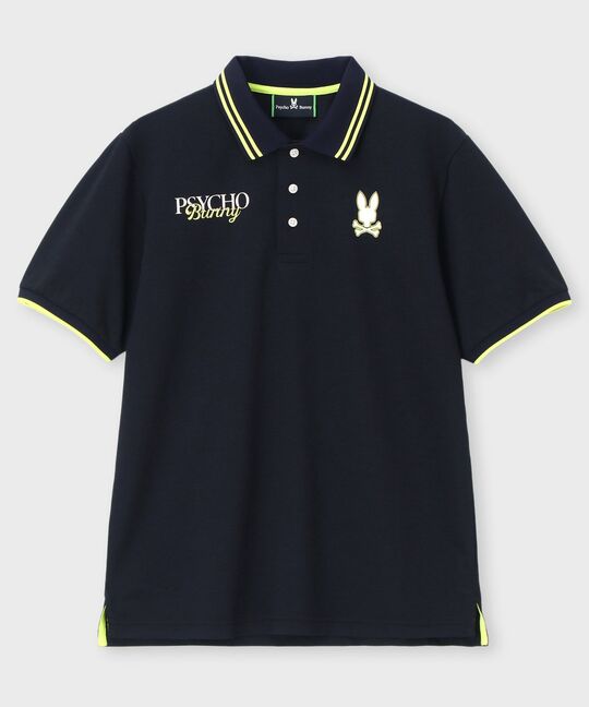 [GOLF]ドライミックス鹿の子 コントラストロゴポロシャツ