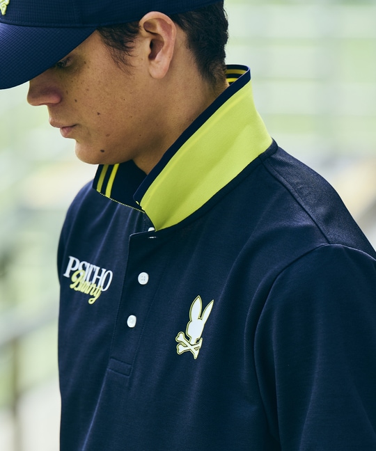 [GOLF]ドライミックス鹿の子 コントラストロゴポロシャツ