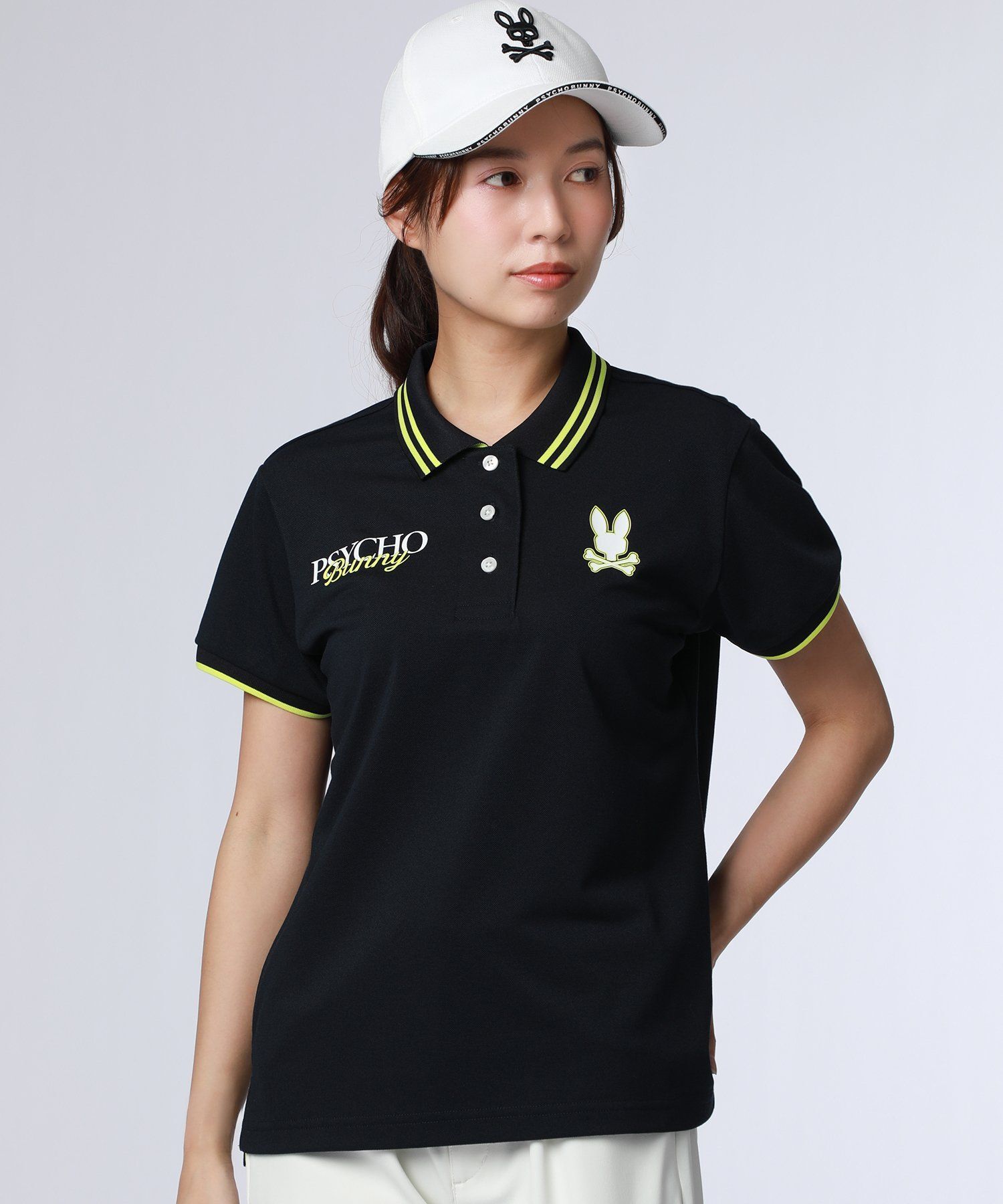 GOLF][WOMEN]ドライミックス鹿の子 カラーアクセントポロシャツ