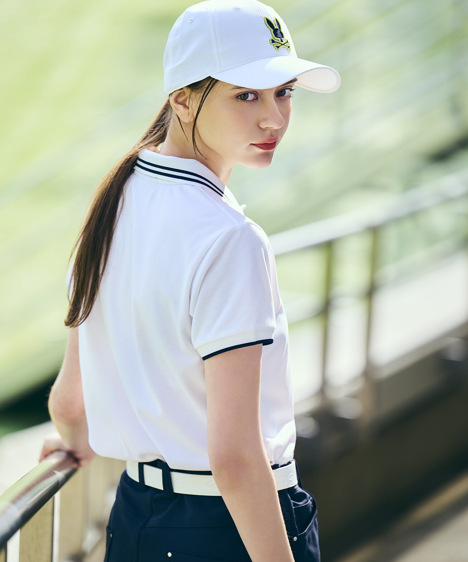 GOLF][WOMEN]ドライミックス鹿の子 カラーアクセントポロシャツ