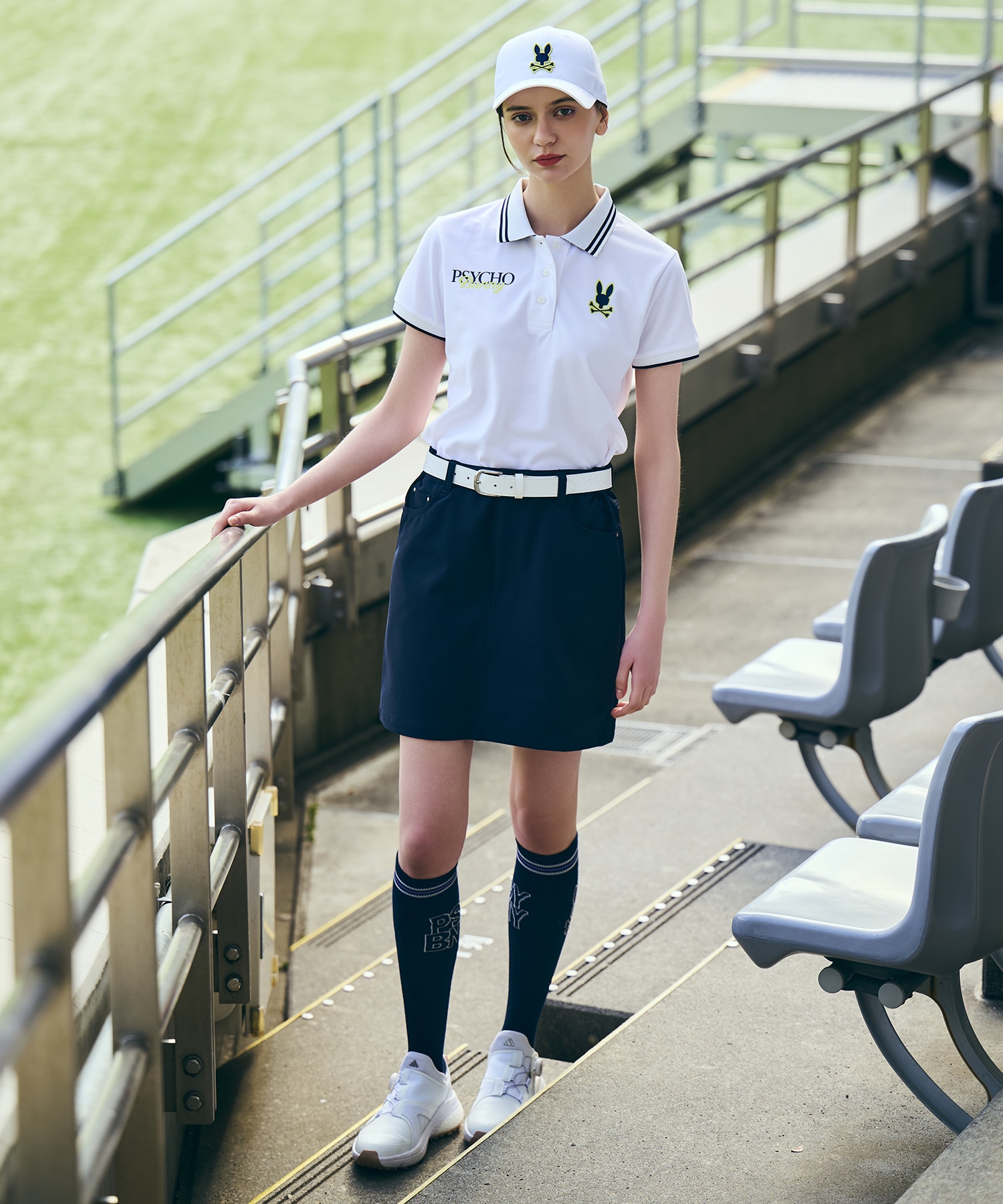 GOLF][WOMEN]ドライミックス鹿の子 カラーアクセントポロシャツ