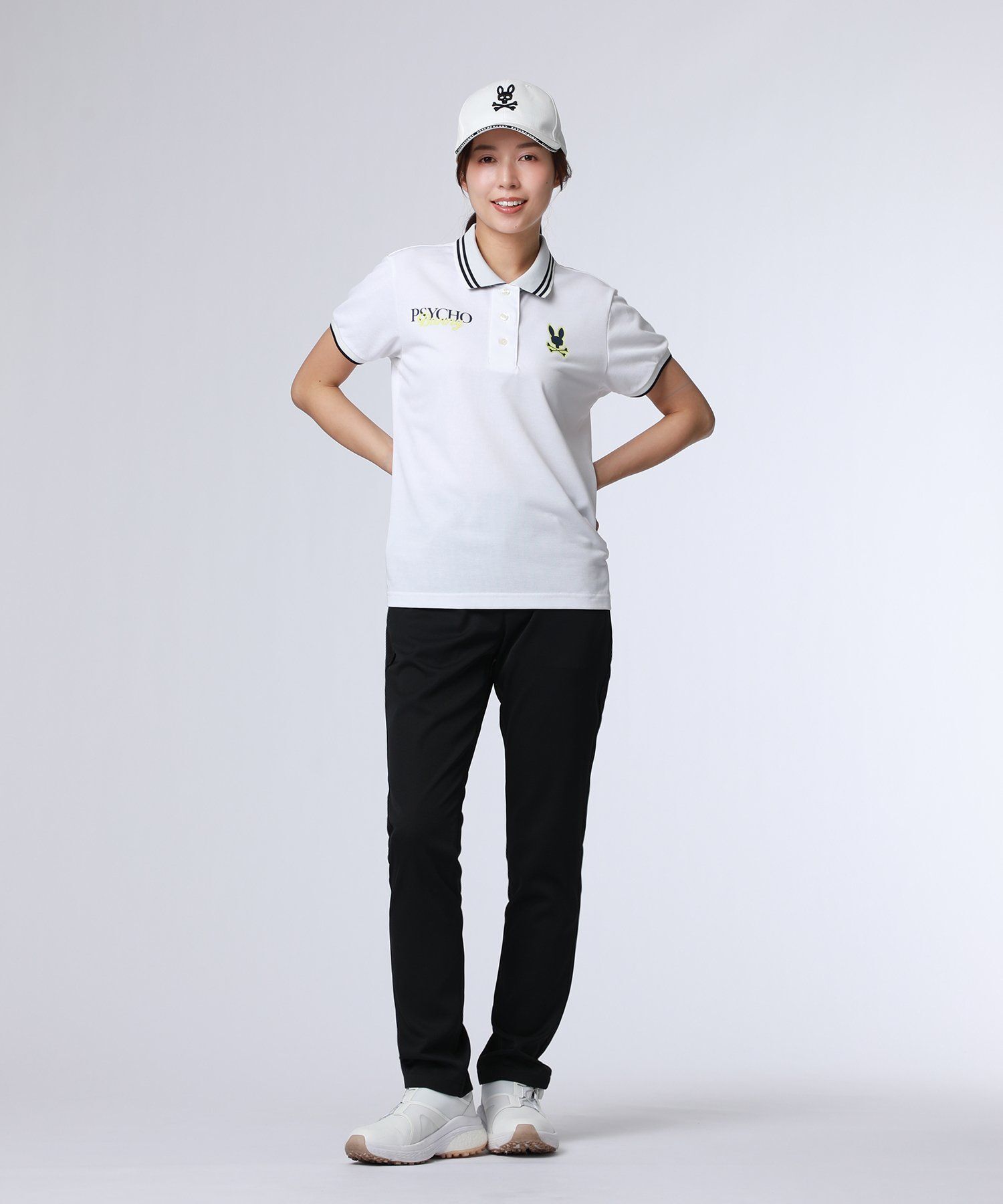 GOLF][WOMEN]ドライミックス鹿の子 カラーアクセントポロシャツ