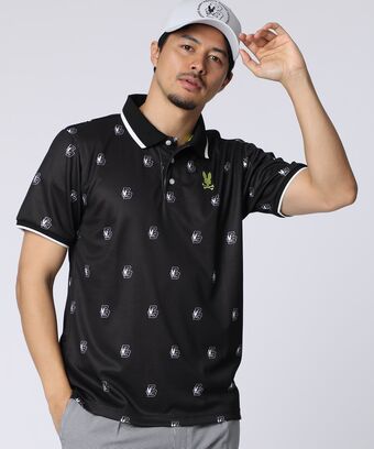 [GOLF]カレッジモノグラムプリント 　ポロシャツ