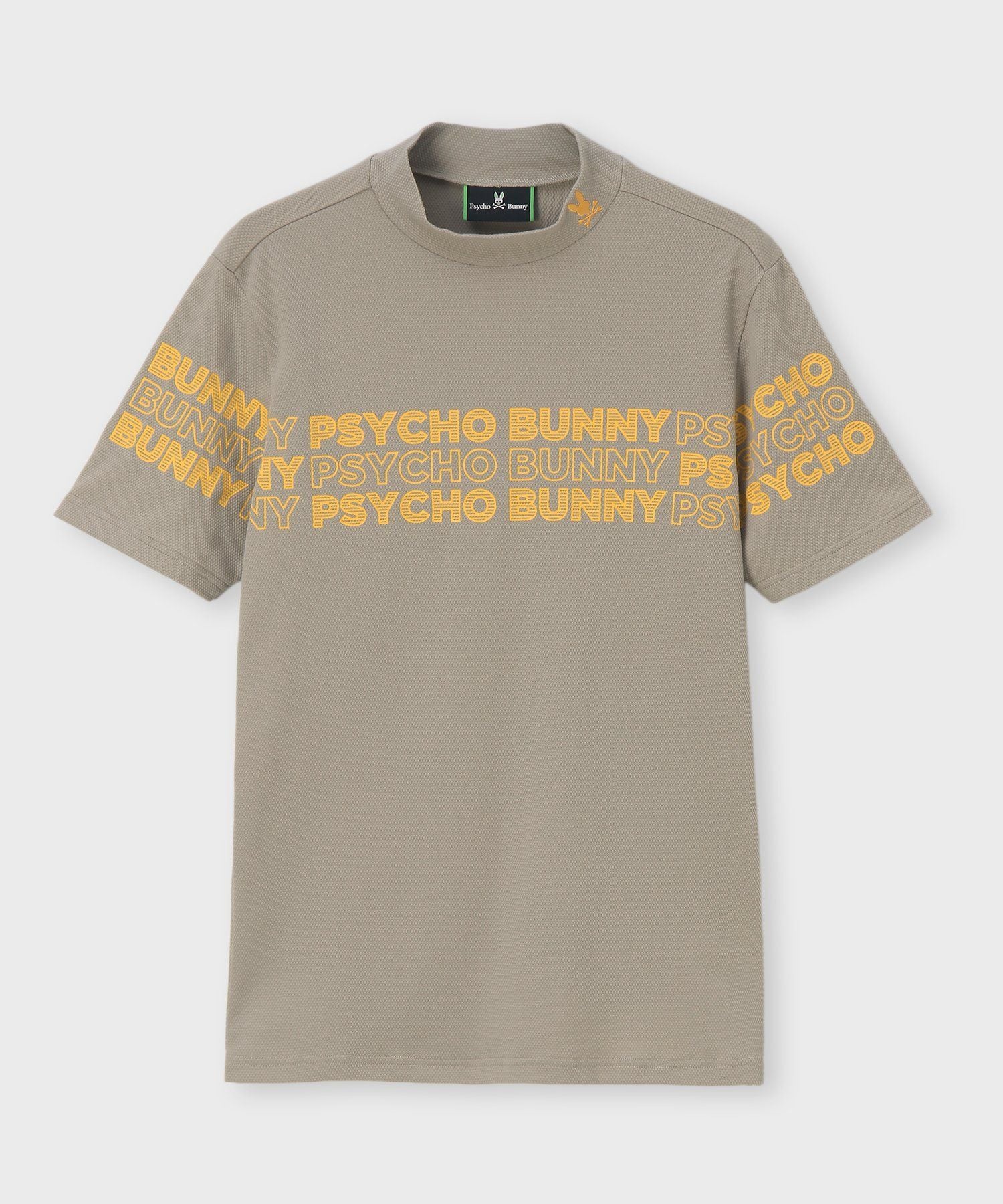 GOLF]ロゴパネルプリント ハニカム半袖モックネックTシャツ｜Psycho