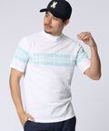 [GOLF]ロゴパネルプリント ハニカム半袖モックネックシャツ