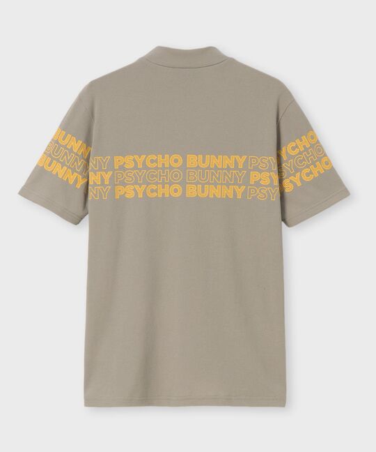 [GOLF]ロゴパネルプリント ハニカム半袖モックネックシャツ