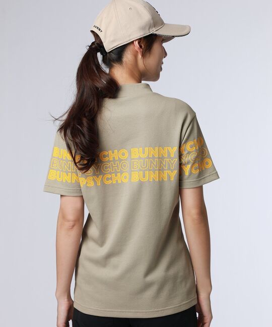 [GOLF][WOMEN]ロゴパネルプリント ハニカム半袖モックネックシャツ