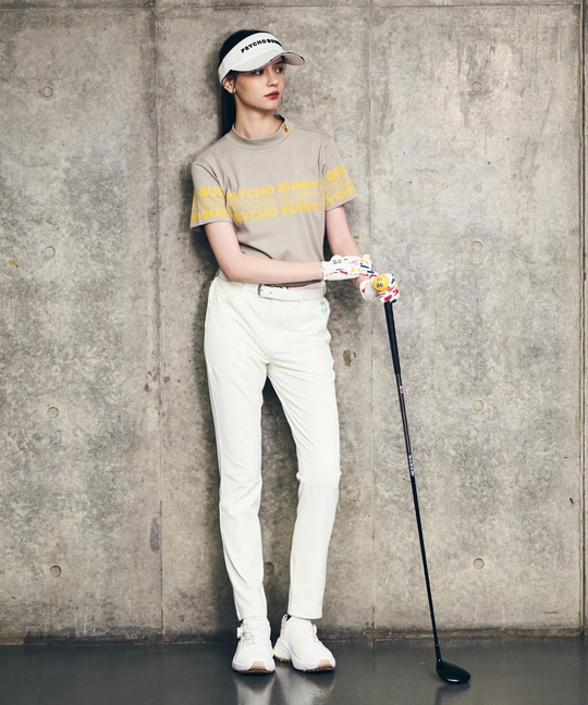 [GOLF][WOMEN]ロゴパネルプリント ハニカム半袖モックネックシャツ