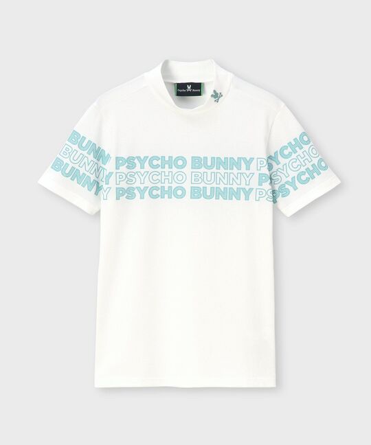 [GOLF][WOMEN]ロゴパネルプリント ハニカム半袖モックネックシャツ