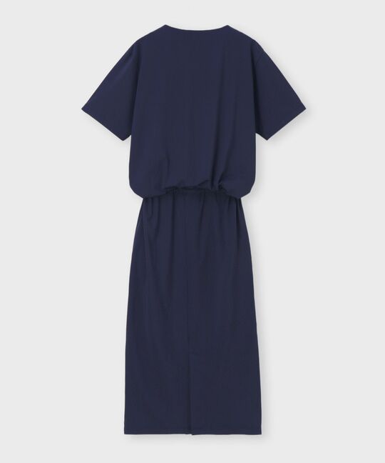 [WOMEN]キーネック ブラウジングワンピース