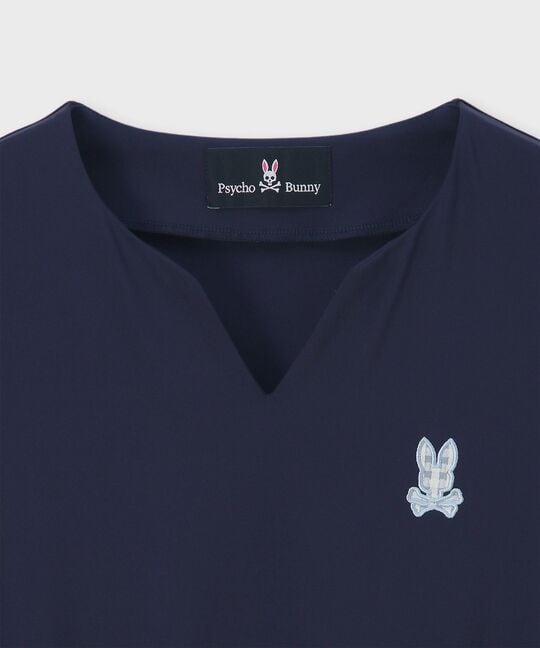 [WOMEN]キーネック ブラウジングワンピース