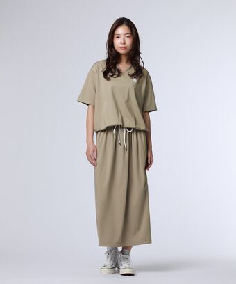 [WOMEN]キーネック 　ブラウジングワンピース