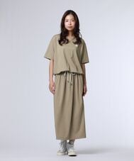 [WOMEN]キーネック ブラウジングワンピース