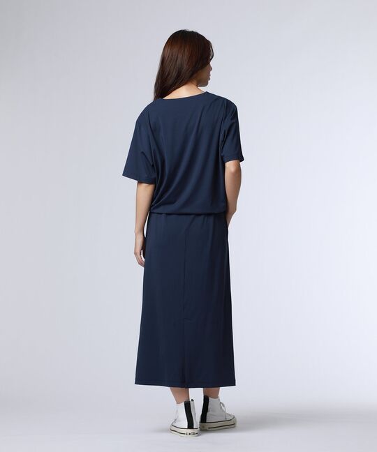 [WOMEN]キーネック ブラウジングワンピース