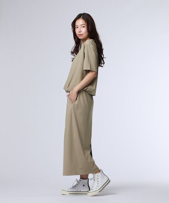 [WOMEN]キーネック ブラウジングワンピース