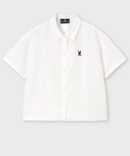 [WOMEN]フラワージャガード ショート丈シャツ