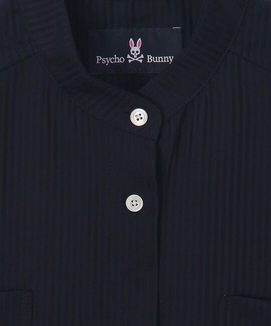 [WOMEN]シースルーストライプ ドロップショルダーシャツ