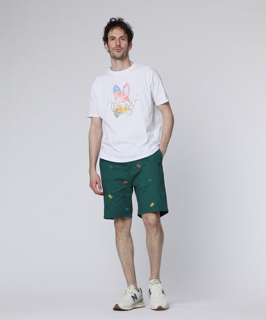 カラフルロゴパターン コットンツイル ショーツ