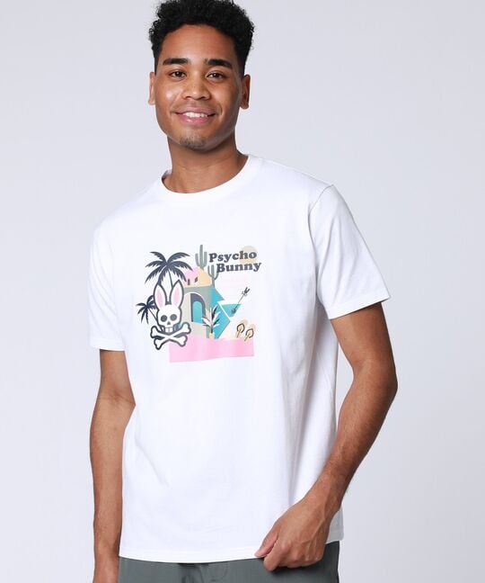 トロピカル アートワーク ピマコットンTシャツ