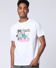 トロピカル アートワーク ピマコットンTシャツ